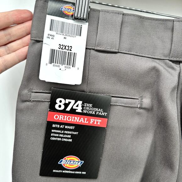 Dickies Work Pants Mens 32x32 ACTUAL Gray 874 Original Fit Utility NEW - Picture 5 of 10